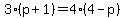 3%28p%2B1%29=4%284-p%29