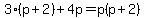 3%28p%2B2%29%2B4p=p%28p%2B2%29