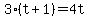3%28t%2B1%29=4t