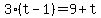 3%28t-1%29=9%2Bt