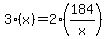 3%28x%29=2%28184%2Fx%29