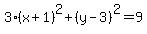 3%28x%2B1%29%5E2%2B%28y-3%29%5E2=9