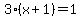 3%28x%2B1%29+=+1
