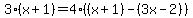 3%28x%2B1%29+=+4%28%28x%2B1%29-%283x-2%29%29