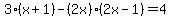 3%28x%2B1%29-%282x%29%282x-1%29=4