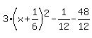 3%28x%2B1%2F6%29%5E2-1%2F12+-+48%2F12