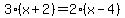 3%28x%2B2%29=+2%28x-4%29