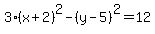 3%28x%2B2%29%5E2+-+%28y-5%29%5E2+=+12
