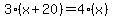 3%28x%2B20%29+=+4%28x%29