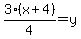 3%28x%2B4%29%2F4=y