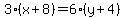 3%28x%2B8%29=6%28y%2B4%29