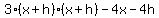3%28x%2Bh%29%28x%2Bh%29-4x-4h