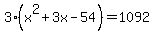 3%28x%5E2%2B3x-54%29=1092