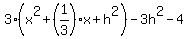 3%28x%5E2+%2B+%281%2F3%29x%2Bh%5E2%29-3h%5E2+-+4