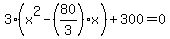 3%28x%5E2-%2880%2F3%29x%29%2B300=0