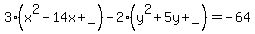 3%28x%5E2-14x%2B_%29-2%28y%5E2%2B5y%2B_%29=-64+