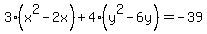3%28x%5E2-2x%29%2B4%28y%5E2-6y%29=-39
