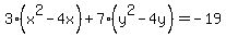 3%28x%5E2-4x%29%2B7%28y%5E2-4y%29=-19