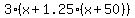 3%28x+%2B+1.25%28x%2B50%29%29
