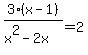 3%28x-1%29%2F%28x%5E2-2x%29+=+2
