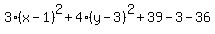 3%28x-1%29%5E2+%2B+4%28y-3%29%5E2+%2B+39+-+3+-+36