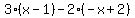 3%28x-1%29+-+2%28-x%2B2%29