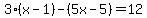 3%28x-1%29-%285x-5%29=12