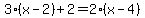 3%28x-2%29%2B2+=+2%28x-4%29