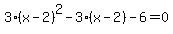 3%28x-2%29%5E2-3%28x-2%29-6=0