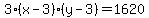 3%28x-3%29%28y-3%29=1620