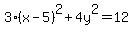 3%28x-5%29%5E2%2B4y%5E2=12