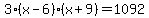 3%28x-6%29%28x%2B9%29=1092
