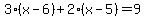 3%28x-6%29%2B2%28x-5%29=9