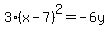 3%28x-7%29%5E2=-6y