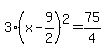 3%28x-9%2F2%29%5E2=75%2F4