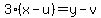 3%28x-u%29=y-v