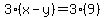 3%28x-y%29=3%289%29