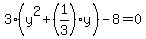 3%28y%5E2%2B%281%2F3%29y%29-8=0