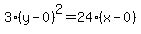 3%28y-0%29%5E2=24%28x-0%29
