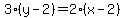 3%28y-2%29=2%28x-2%29