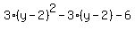 3%28y-2%29%5E2-3%28y-2%29-6