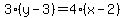 3%28y-3%29=4%28x-2%29