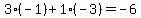 3%2A%28-1%29%2B1%2A%28-3%29=-6