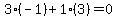 3%2A%28-1%29%2B1%2A%283%29=0