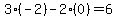 3%2A%28-2%29-2%2A%280%29=6
