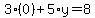 3%2A%280%29%2B5%2Ay=8