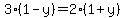 3%2A%281-y%29=+2%2A%281%2By%29+