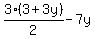 3%2A%283%2B3y%29%2F2+-+7y