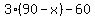 3%2A%2890-x%29-60