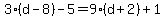 3%2A%28d-8%29-5=9%2A%28d%2B2%29%2B1